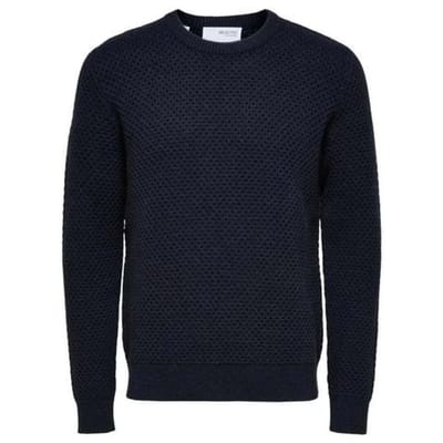 SELECTED HOMME SLHOCTAVIAN LS HONEYCOMB CREW NECK W Heren Trui - Maat M