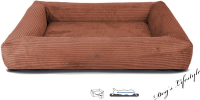 Orthopedische Hondenmand Ribbed Deluxe Rechthoek Terracotta 120cm XXL Wasbare hoes!