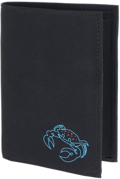oxmox portemonnee New Cryptan RFID Protect Kombibörse Crab Print Cyan Black zwart