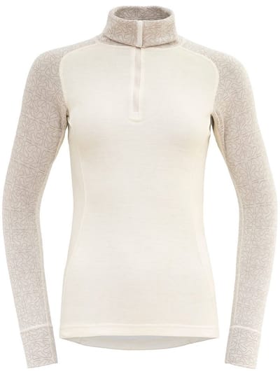 Devold Of Norway Duo Active Merino 205 Half Rits Lange Mouw T-shirt Wit L Vrouw