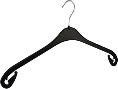 De Kledinghanger Gigant - Kledinghanger - Volwassenen - NA47 - 40 Stuks - Blousehanger - Shirthanger - Kunststof - Zwart - Rokinkepingen - 47 cm - Kleerhanger - NA-Serie (NA47_00/40)