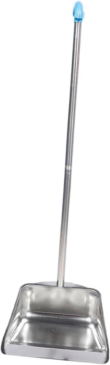 Standaard Stofpan - Grote Stoffer - Keuken Schoonmaken - Lange steel - 85 cm - Zilver