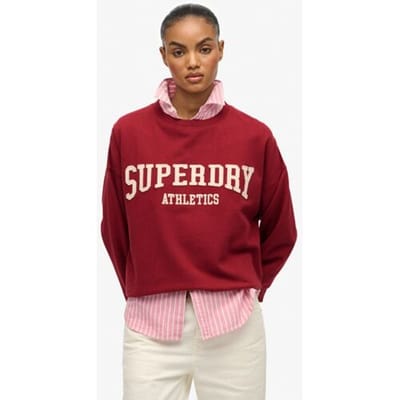 Superdry Athletic Essentials Relaxed Sweatshirt met Appliqué Red Grootte: 36