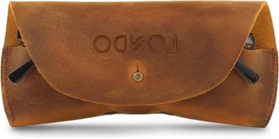 Genuine Leather Case voor Zonnebrillen - Beschermende Brillenkoker (Camel)