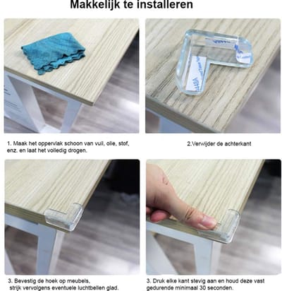 Hoekbeschermers Set voor Baby's - Zachte Hoekbescherming voor Tafels en Meubels - Veilige Hoekkussens - Transparant - Kinderveiligheid - 32 Stuks