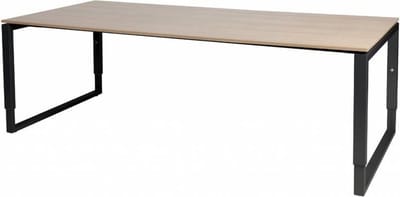 Vergadertafel - Verstelbaar - 220x100 Havana Kersen - zw frame