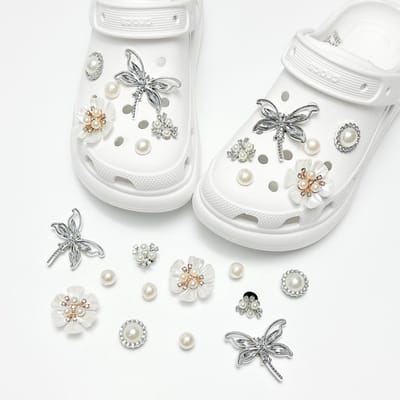 Schoenaccessoires-geschikt voor crocs charms- geschikt voor crocs pins- geschikt voor crocs Accessoires- geschikt voor Crocs Jibbitz-CJ-291 Holten draagling parelbloem
