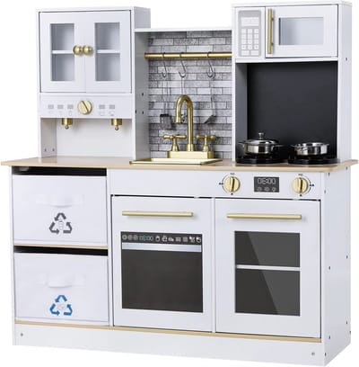 Moderne kinderkeuken - Met accessoires - Houten speelgoedkeuken - Licht- en Geluidseffecten