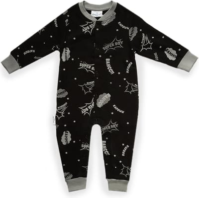 Frogs and Dogs - Super Boy F&D Onesie | Zwart - Katoen - Maat 62