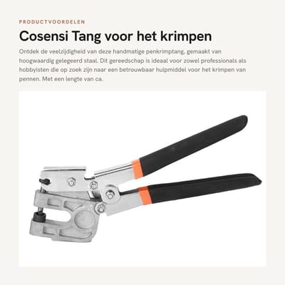 Dailygoods- Krimptang Hoogwaardig Gelegeerd Staal - Handmatige Verbinding - Draagbaar - Roestvrij - Compact Formaat - Duurzaam Gebruik - Krimpzool