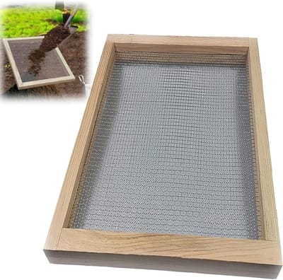 Grondzeef Tuin - Bodemzeef Compost - Tuinaarde Sorteren - Roestbestendig Hout - 38 x 38 cm - Natuurlijk Hout