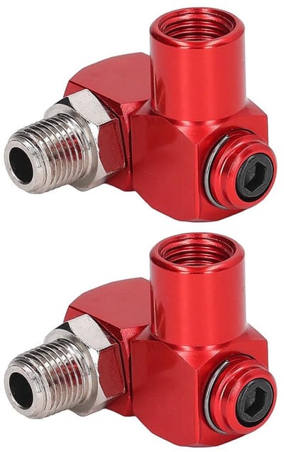 Dailygoods - Luchtslang Connector - 360 Graden Draaibaar - Duurzaam Aluminium - Pneumatische Gereedschapsadapter - Voor Klusprojecten - 2Packs