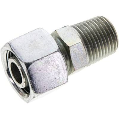 16S & 1/2'' NPT Verzinkt Stalen Rechte Draaidoorvoer Buitendraad 400bar Verstelbaar ISO 8434-1