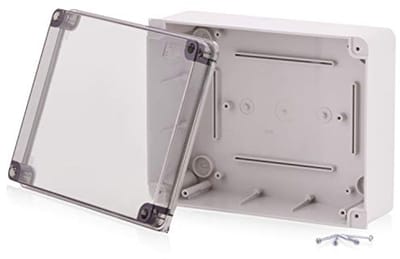 Universele kunststof wandbehuizing set 240 x 190 x 90 mm met IP65 bescherming
