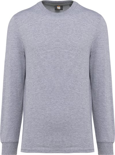 WK. Designed To Work Ecologisch uniseks T-shirt met lange mouwen WK303 - Oxford Grey - XXS