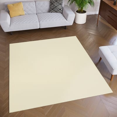 Tapiso Mono Square Vloerkleed Creme Laagpolig Vierkant Tapijt Maat- 160x160