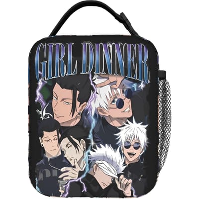 Coole Geïsoleerde Lunchtas Koeltas Herbruikbaar, Lunchcontainer Jujutsu Kaisens Grote Capaciteit Draagtas Lunchbox Voedselopbergzakken One Size