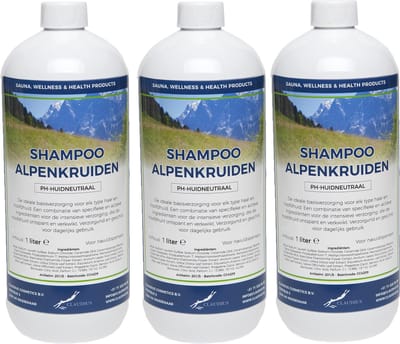 Shampoo Alpenkruiden - 1 Liter - set van 3 stuks - Voordeelverpakking - Haarverzorging