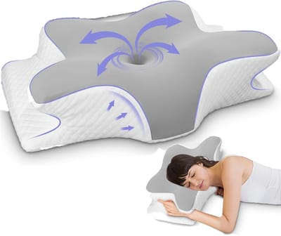 Quincs® Hoofdkussen - Vlinderkussen - Hoofdkussen Nekklachten - Ergonomisch Hoofdkussen - Ergonomisch Kussen - Apneu kussen - Traagschuim Kussen - Voor Rug-, Buik- en Zijslapers - Memory Foam