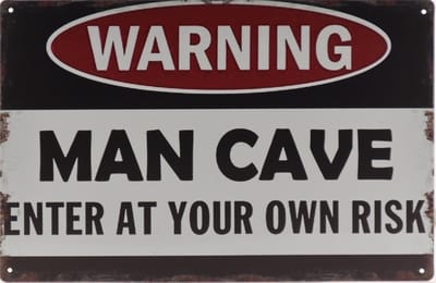 Wandbord – Warning - Mancave - Retro - Wanddecoratie – Reclame bord – Restaurant – Kroeg - Bar – Cafe - Horeca – Metal Sign – 20x30cm