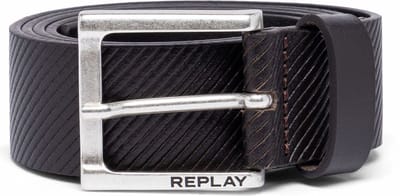 REPLAY Leren Riem Leather Belt W95 Black Brown Donkerbruin