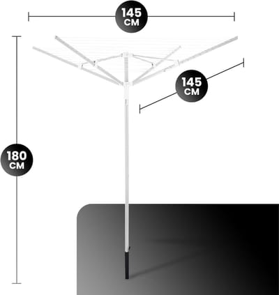 MKSS® Droogmolen met Voet voor Camping & Thuis - Wasrek Staand - Droogrek Inklapbaar - Wit