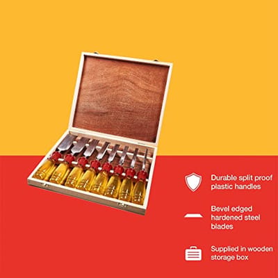 8 Stuk Split Proof Beitel Set in Houten Doos