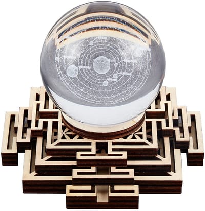 Dailygoods - Geometrie Crystal Sphere Display Stand - Houten Rack - Decoratie - Kristallen Bal Houder - Meditatie Chakra Kunst - Spirituele Geschenken