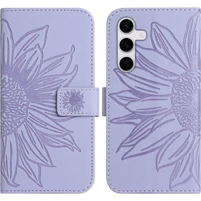Mocaa Samsung Galaxy S25 FE Sunflower Bookcase met Koord Paars
