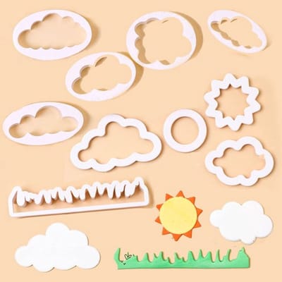 Allecto - 10-delige Cloud Cookie Snijder Set - 3D Koekjes Snijders