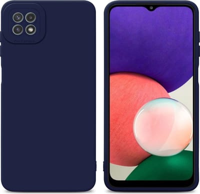 Cadorabo Hoesje geschikt voor Samsung Galaxy A22 5G in FLUID DONKER BLAUW - Beschermhoes gemaakt van flexibel TPU silicone Cover Fluid Case