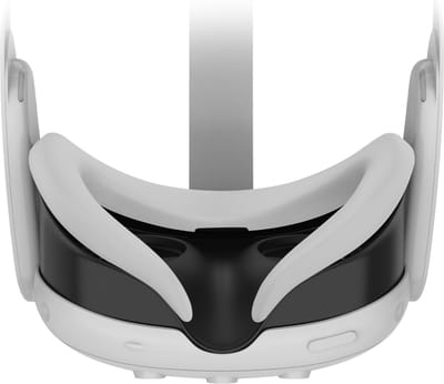 VORTEX VR siliconen gezichtsscherm voor Meta Quest 3 | Zachte, zweetbestendige gezichtsinterfacecover | Anti-lichtlek en huidvriendelijke siliconen | Zwart, grijs, blauw, rood