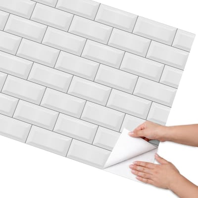 Coloray Meubel Wrap Folie - Wit Meubelfolie - 75x150 cm - Decoratiefolie Witte tegels - Meubel Wrap Folie - Modern Meubelfolie - Plakfolie Meubels - Keuken decoratie - Achtergronden en patronen