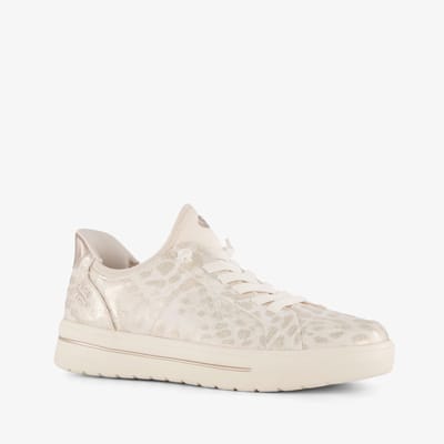 Jana Step In dames sneakers met H leest wit zilver - Maat 38 - Uitneembare zool