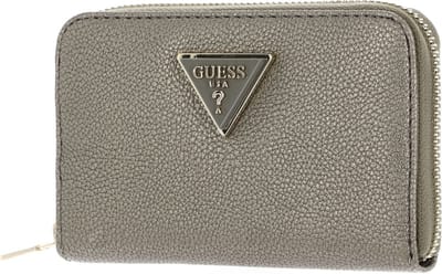 GUESS Portemonnee Meridian SLG Medium Zip Around Wallet Pewter Bruine