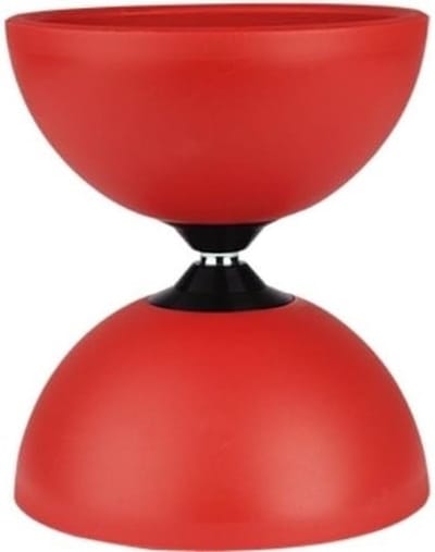Diabolo Speelgoed - Balansspeelgoed Jongleer - Buiten Spelen - Duurzaam Materiaal - 10x2x5 cm - Rood