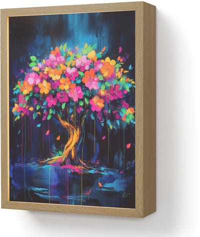 Wandlamp 30x40 cm - Oplaadbaar - Boom - Bloemen - Magisch - Gekleurde - Wandlampen binnen woonkamer - Slaapkamer lamp - Decoratieve nachtlamp - Vloerlamp draadloos