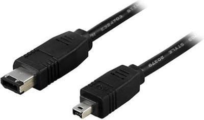 DELTACO FW-10, 4-p 6-p Zwart firewire-kabel, 3m