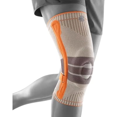 Bauerfeind Sports Outdoor Kniebrace - Trail Compressie - Kniebandage - Knie Support - Maat XS Oranje/Beige