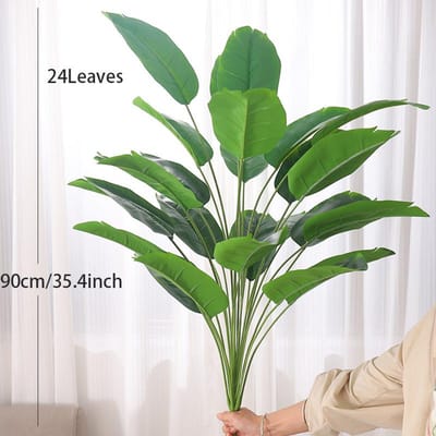 1 stuks Grote Tropische Palmboom Kunstplanten Nep Bananenplanten Bladeren Echte Aanraking Plastic Monstera Voor Huis Tuin Feest Decor