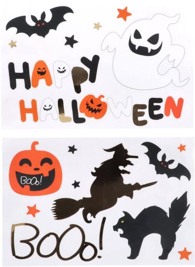 Folat - Raamstickers Halloween BoOo! - Halloween Karakters - 18 stickers - Halloween - Halloween Decoratie - Halloween Versiering
