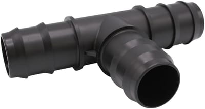 T-stuk slangtule 32 mm I 3-weg slangverdeler 32x32x32 I polypropyleen zwart I voor zwembadslang vijverslang en beregening I bm195