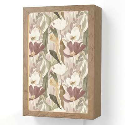 Wandlamp 20x30 cm - Oplaadbaar - Bloemen - Aquarel - Kleurrijk - Wandlampen binnen woonkamer - Slaapkamer lamp met kabel - Decoratieve nachtlamp - Vloerlamp snoer