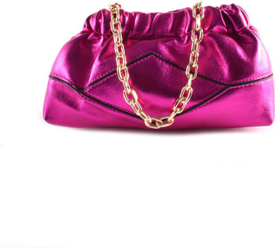 Giuliano kunstlederen schoudertas Bijou - Metallic - Fuchsia - Dames