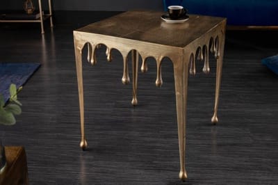 Extravagante salontafel LIQUID LINE L 46cm goud druppelvormig design - 40638