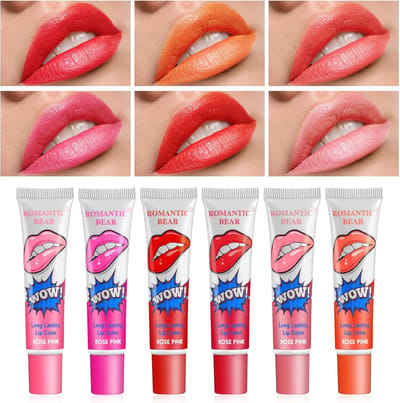 Lip Tint, 6 stuks lipgloss set, Easy Peel Off Lip Stain Lipstick, waterproof Long Lasting Lipgloss voor vrouwen en meisjes, make-up beauty lippenstift set - lip tattoo