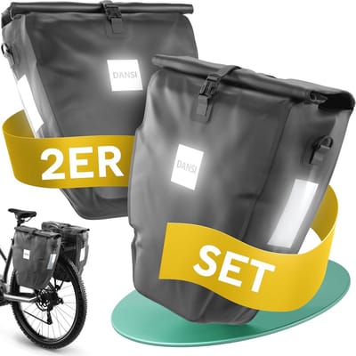 20L Fietstassen voor Bagagedrager - 100% Waterdichte Fietstassen met Schouderriem en Handvat - Set van 2