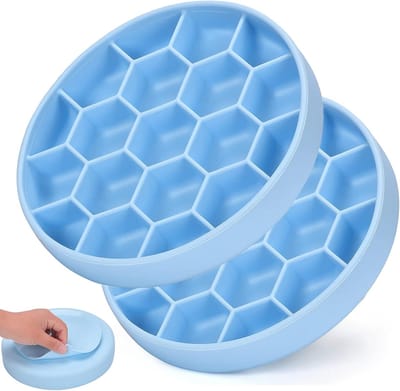 Siliconen Slow Feeder Hondenkom Set - Groot/Midden/Klein Ras - Veilige Voedingskommen met Zuignapbasis - Blauw