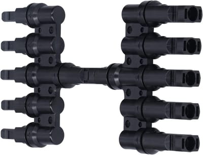 Zonneconnectoren - Solar Kabel - Paneel Aansluiten - IP67 Waterdicht - 1 tot 5 - Zwart