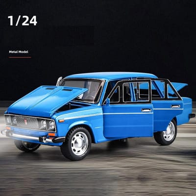 1:24 2106 Politie Legering Auto Die-Cast Speelgoedauto Model Geluid En Licht Kinder Speelgoed Verzamelaarsobjecten Verjaardagscadeau blue